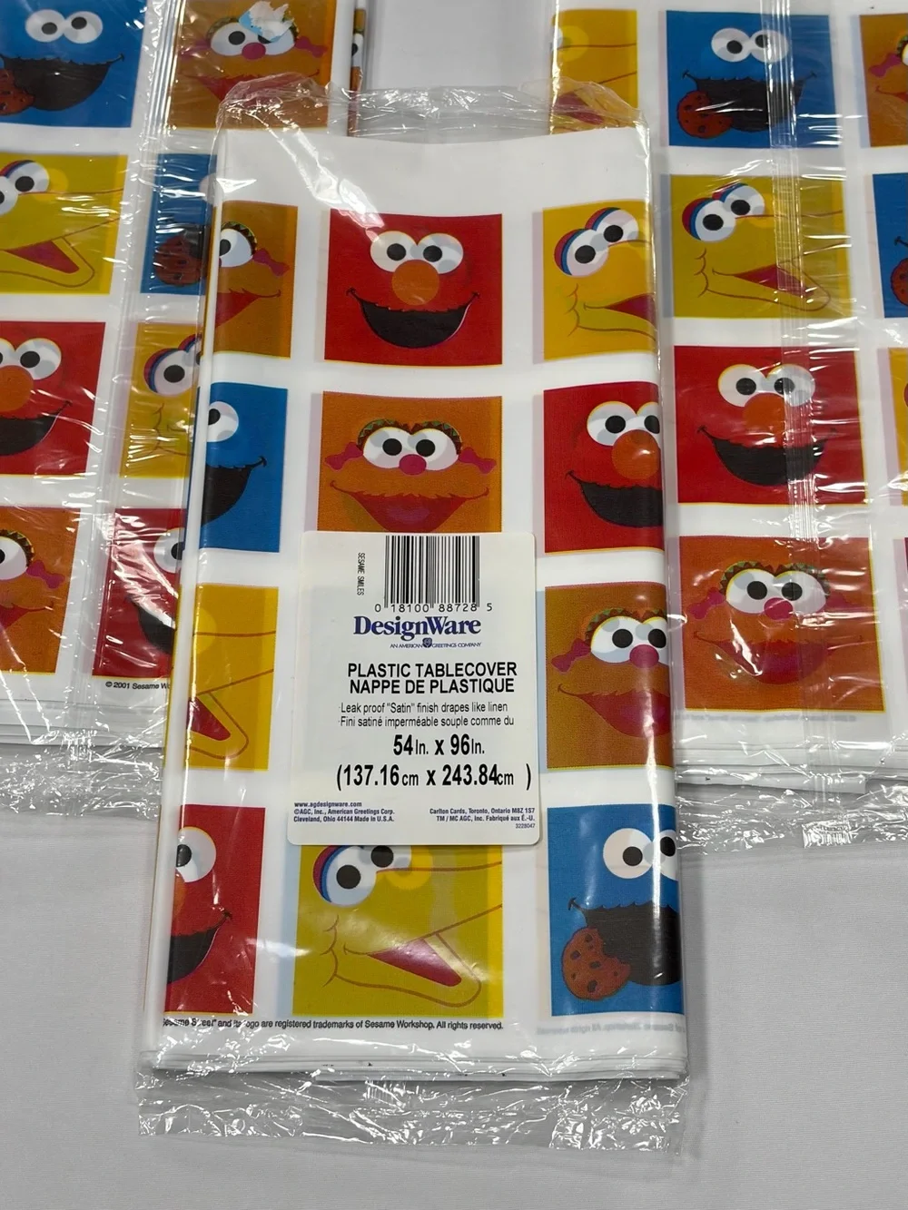 Vintage Sesame Street Plastic Tablecloth Lot of 5 Elmo Big Bird Cookie Monster